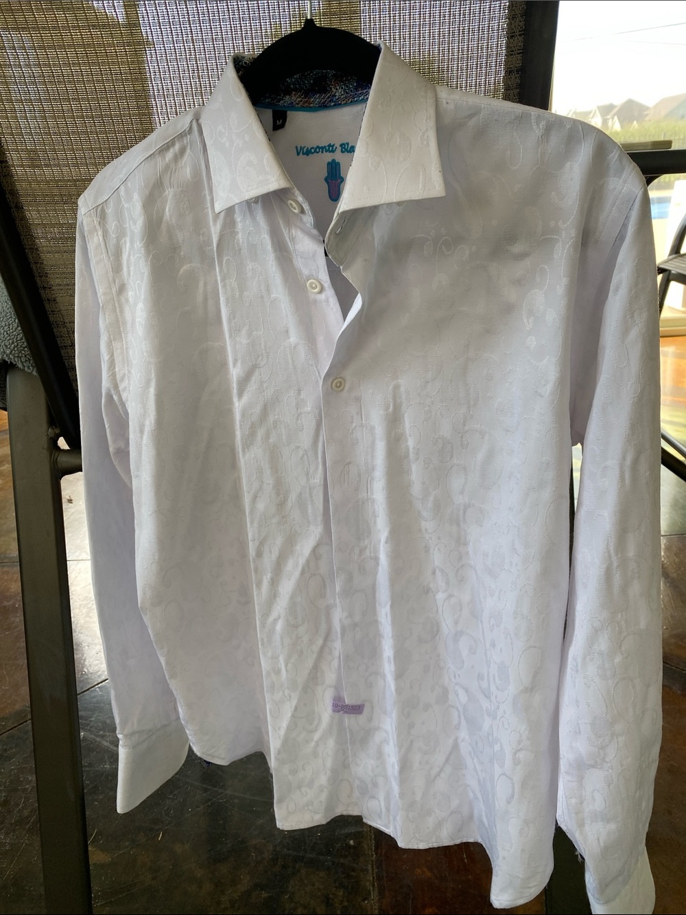 Men's White Paisley Jacquard Dress Shirt